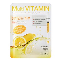Dabo Маска тканевая для лица с витаминами / First Solution Mask Pack Vitamin, 23 г