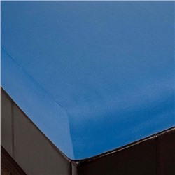 Простыня на резинке трикотажная 160х200 / Blue (синий)