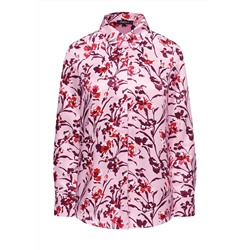 Блузка с флоральным орнаментом, мультицвет