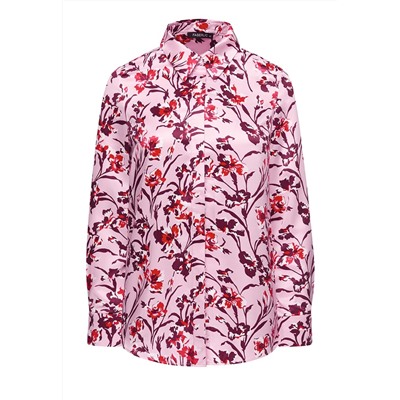 Блузка с флоральным орнаментом, мультицвет