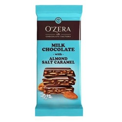 «OZera», шоколад Milk chocolate with Almonds salt caramel, 90 гр. KDV