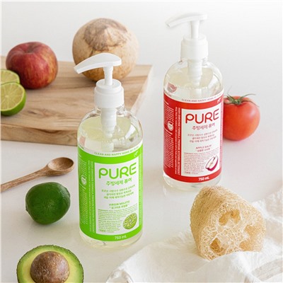 PIGEON Средство для мытья посуды, фруктов и овощей концентрированное, яблоко / Pure Apple Balm, 750 мл
