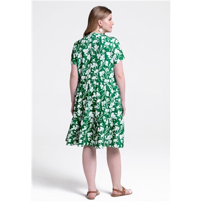 Трикотажное платье с флоральным орнаментом, мультицвет