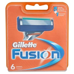 Кассеты для бритья Gillette Fusion (Джилет Фьюжен), 6 шт