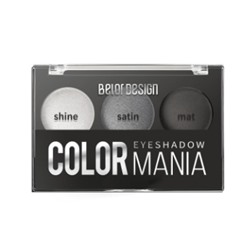 BelorDesign Тени для век COLOR MANIA 3-х цветные тон 031 серый