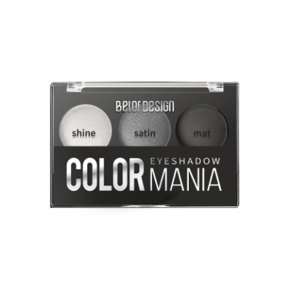 BelorDesign Тени для век COLOR MANIA 3-х цветные тон 031 серый