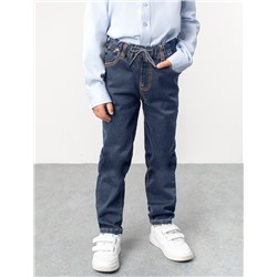 Vilatte Эластичные джинсы с поясом на резинке, Артикул:M54.073 серо-синий