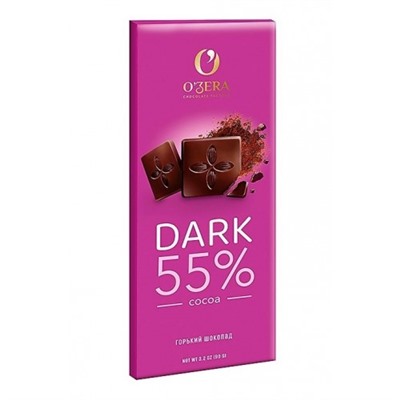 Шоколад О'zera горький Dark 55% 90г/Озерский Сувенир