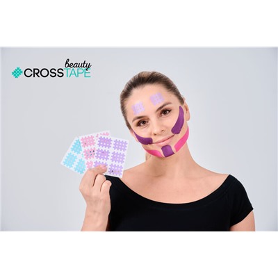 Кросс тейпы для лица CROSS TAPE BEAUTY™ 2,8 см × 3,6 см (размер B) цвет сакура