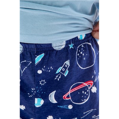 Пижама Невесомость детская короткий рукав с шортами (Голубой)