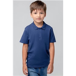 Практичная футболка для мальчика К 302108-1/синий космос джемпер-поло