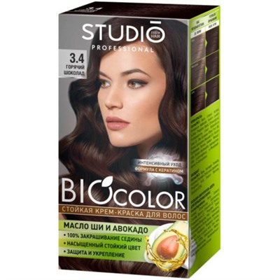 Крем-краска для волос Studio (Студио) Professional BIOcolor, тон 3.4 - Горячий шоколад