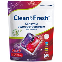 Капсулы для стирки всех видов тканей Clean&Fresh, 35 шт