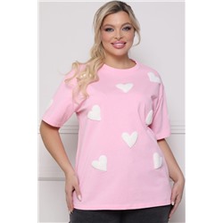 Розовая трикотажная футболка