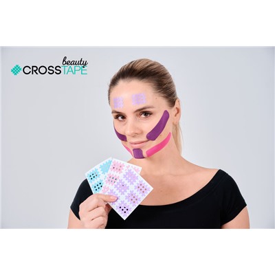 Кросс тейпы для лица CROSS TAPE BEAUTY™ 4,9 см × 5,2 см (размер C) цвет сакура