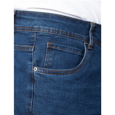 Прямые джинсы из эластичного денима Vilatte, Артикул:U54.002 темно_синий_стирка