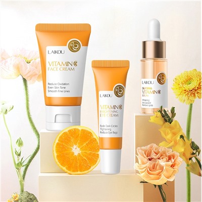 Набор уходовой косметики с Витамином С из 3 средств В ПАКЕТЕ Laikou Vitamin C Skincare Set