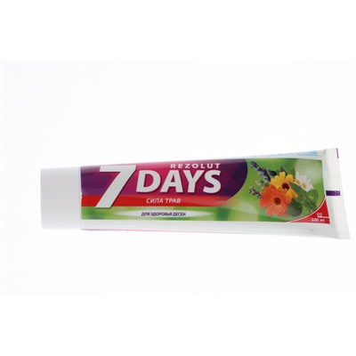 Зубная паста 7 DAYS Rezolut 100мл Сила трав для здоровья десен /24шт