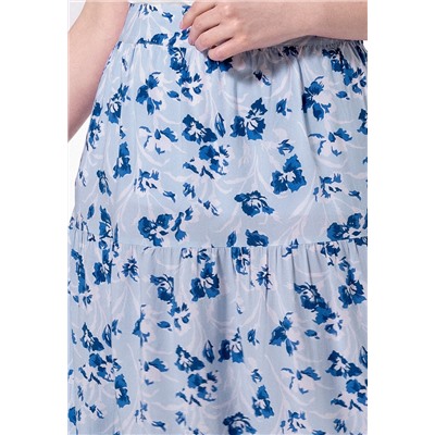 Длинная юбка с флоральным орнаментом, мультицвет