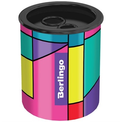 Точилка металлическая Berlingo, Color Block, 2 отверстия, с контейнером BBp_15S03