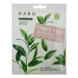 Dabo Тканевая маска для лица с экстрактом зеленого чая / First Solution Mask Pack Green Tea, 23 г