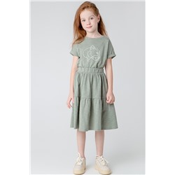 Красивая юбка для девочки КР 7131/зеленый чай к371 юбка