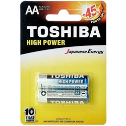 Батарейка алкалиновая (щелочная) Toshiba (Тошиба) LR6/2BL, 2 шт