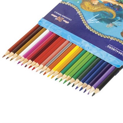 Карандаши цветные 24 цвета Морские легенды, с блестками