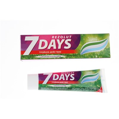 Зубная паста 7 DAYS Rezolut 100мл Тройное действие /24шт
