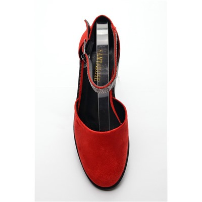 Santarose D602-14 Туфли женские красн иск велюр