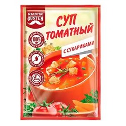 «Maestro Gusten», суп моментального приготовления томатный с сухариками, 16 гр. KDV