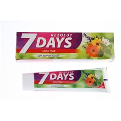 Зубная паста 7 DAYS Rezolut 100мл Сила трав для здоровья десен /24шт