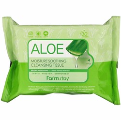 Очищающие увлажняющие салфетки с экстрактом алоэ Aloe Moisture Soothing Cleansing Tissue, 30шт
