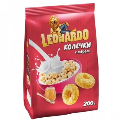 Leonardo готовый завтрак Колечки с мёдом 200 г/KDV