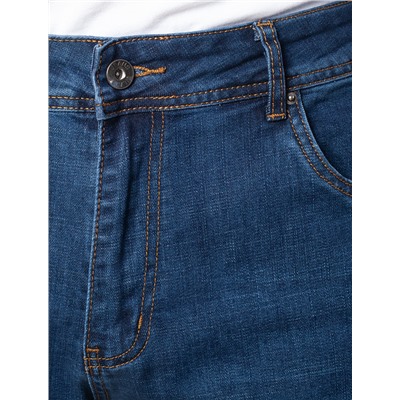 Прямые джинсы из эластичного денима Vilatte, Артикул:U54.002 темно_синий_стирка