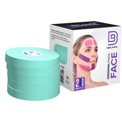 Набор кинезио тейпов для лица BB FACE PACK™ 1 см × 5 м хлопок цвет мята