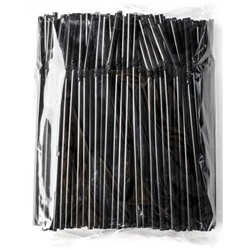 Трубочки для коктейлей с гофр черные, 250 шт