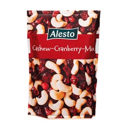 Cмесь отборных орехов кешью  и клюквы Alesto crandberry mix 200 гр