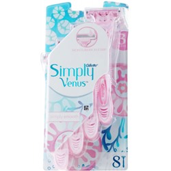Одноразовые женские станки для бритья Gillette Simply Venus 3 (Джиллетт Симпл Венус 3), 8 шт