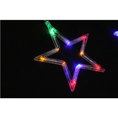 Гирлянда Электрическая LED звезды 2,7м. цветная 11-1 соединяемая 220В, контроллер
