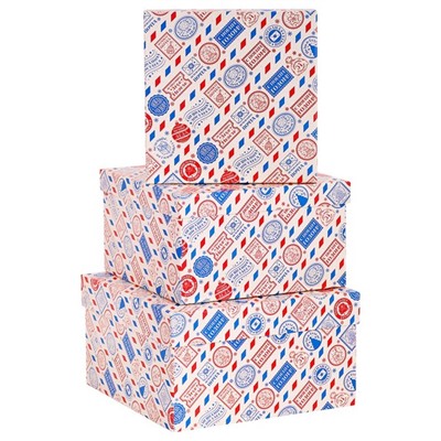 Набор квадратных коробок 3 в 1 Новогодняя посылка (19,5x19,5x11-15,5x15,5x9)