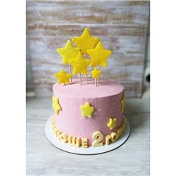 Шоколадные фигуры для торта "Звезды" (желтые 6 штук)