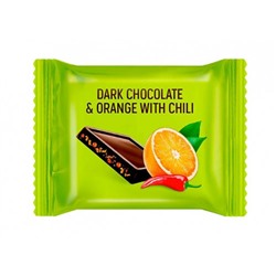 «O'Zera», темный шоколад Dark & Orange with chili с апельсиновыми криспами и перцем чили. Блок 100 шт. KDV
