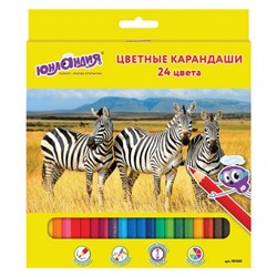 Карандаши цветные 24 цвета Мир животных
