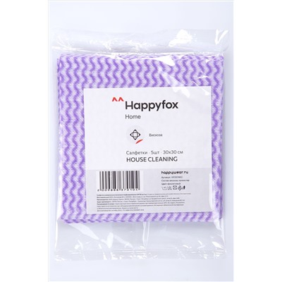 Набор салфеток вискозных перфорированных 5шт Happy Fox Home