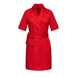 Платье с накладным карманом, цвет красный