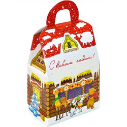 Коробка для конфет Домик Счастливый Новый год (1000 гр)