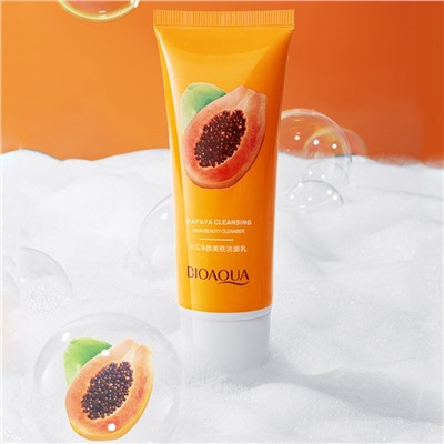 Пенка для умывания с экстрактом папайи Bioaqua Papaya Cleansing, 100 гр.