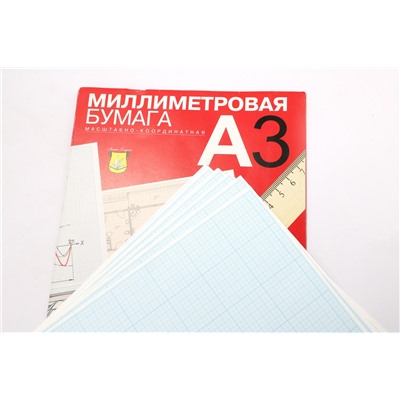Бумага масштабно-координатная Лилия Холдинг, А3 20л., голубая, в папке (ПМ/А3)