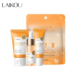 Набор уходовой косметики с Витамином С Laikou Vitamin C Skincare Set (Крем для лица + Сыворотка + Крем для глаз)